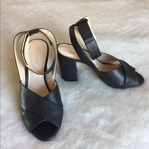 Nine West Chunky Heel Leather Dress Sandal, Size 8